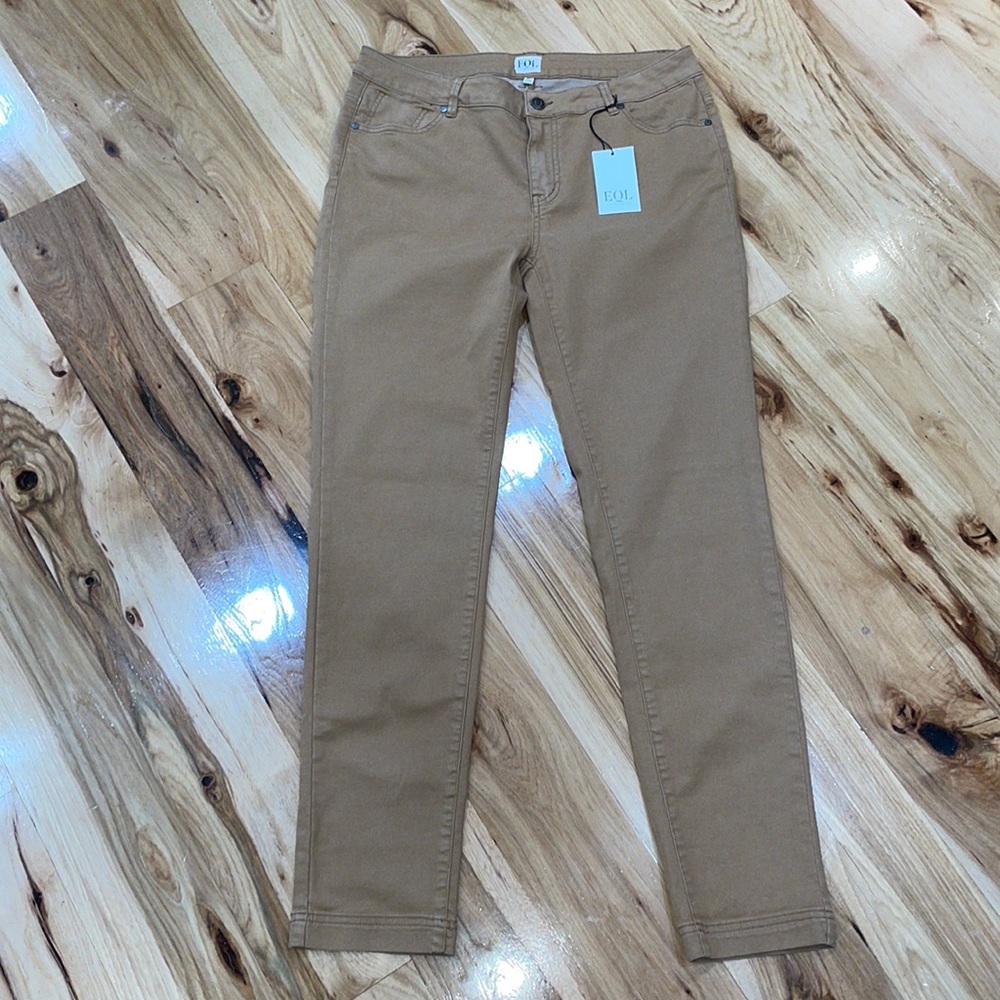 NWT EQL by kerrits chino pants khaki Sz 14 organic cotton